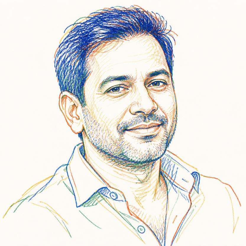 Illustrated portrait of Raj Patel